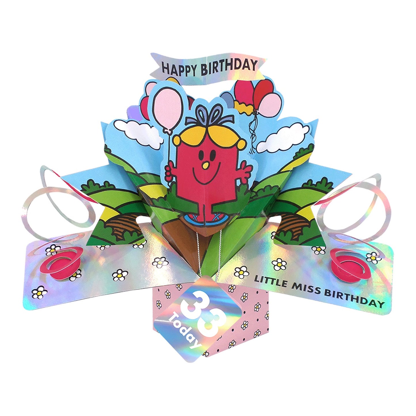 Mr. Men Little Miss Birthday 33 Today 3D Pop Up Card Licensed 33rd Birthday Card