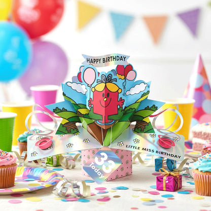 Mr. Men Little Miss Birthday 33 Today 3D Pop Up Card Licensed 33rd Birthday Card