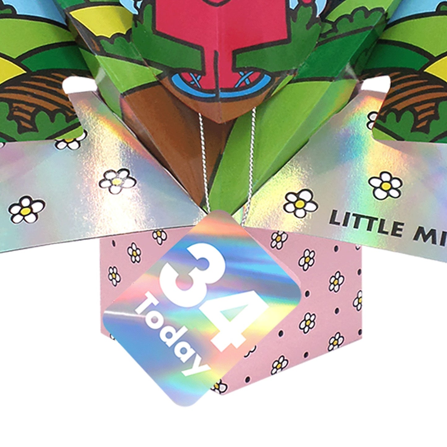 Mr. Men Little Miss Birthday 34 Today 3D Pop Up Card Licensed 34th Birthday Card