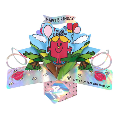 Mr. Men Little Miss Birthday 42 Today 3D Pop Up Card Licensed 42nd Birthday Card