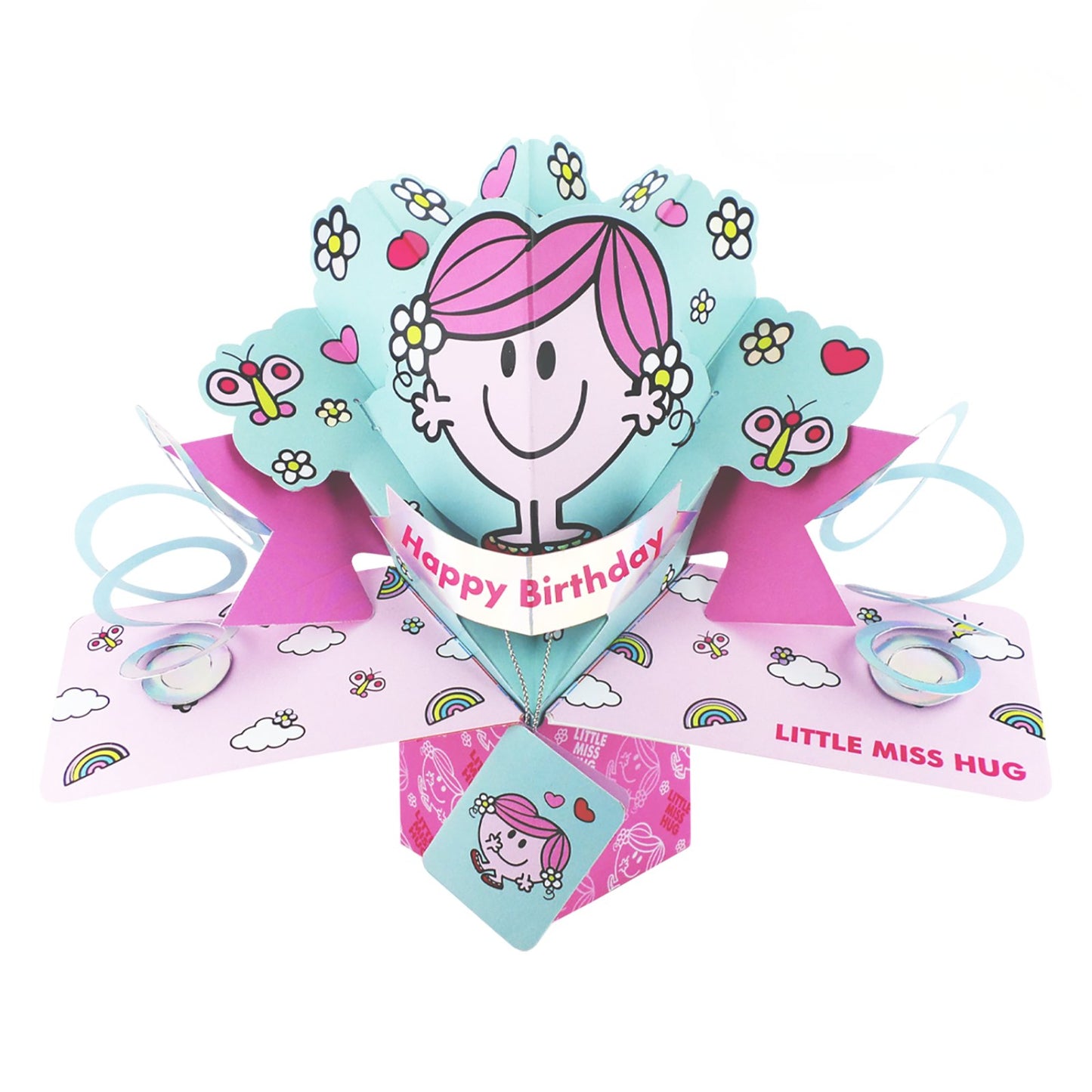 Personalised Mr. Men Little Miss Hug 3D Pop Up Birthday Card Licensed Character Card For Her