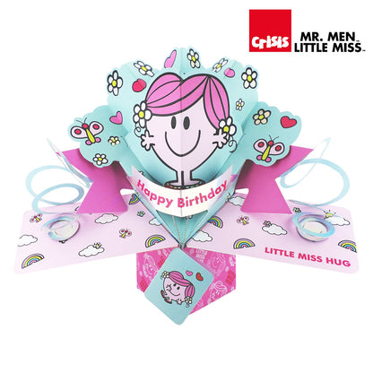 Personalised Mr. Men Little Miss Hug 3D Pop Up Birthday Card Licensed Character Card For Her