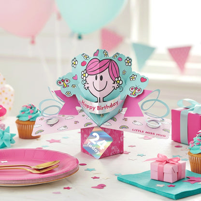Mr. Men Little Miss Hug 24 Today 3D Pop Up 24th Birthday Card Keepsake For Her
