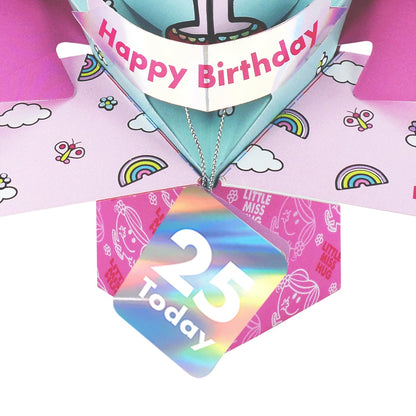 Mr. Men Little Miss Hug 25 Today 3D Pop Up 25th Birthday Card Keepsake For Her