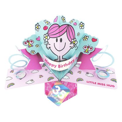 Mr. Men Little Miss Hug 35 Today 3D Pop Up 35th Birthday Card Keepsake For Her