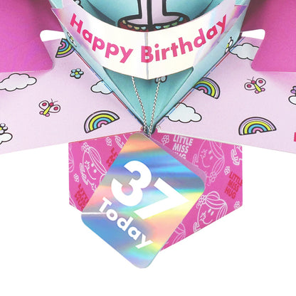 Mr. Men Little Miss Hug 37 Today 3D Pop Up 37th Birthday Card Keepsake For Her