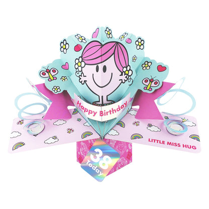 Mr. Men Little Miss Hug 38 Today 3D Pop Up 38th Birthday Card Keepsake For Her