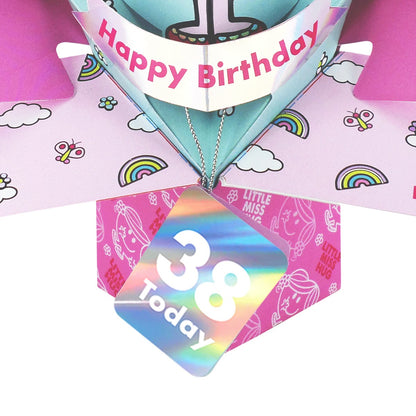 Mr. Men Little Miss Hug 38 Today 3D Pop Up 38th Birthday Card Keepsake For Her