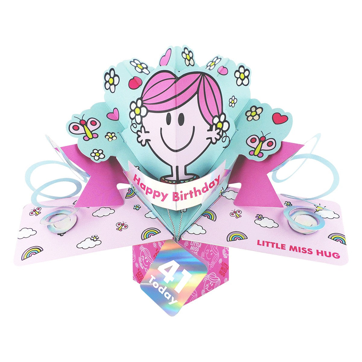 Mr. Men Little Miss Hug 41 Today 3D Pop Up 41st Birthday Card Keepsake For Her