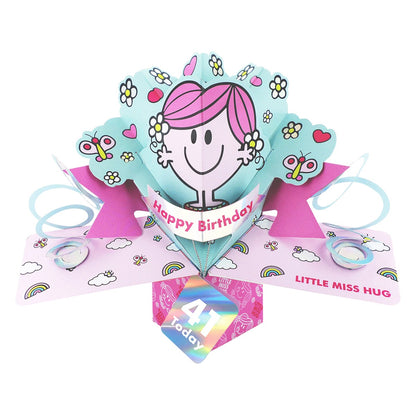 Mr. Men Little Miss Hug 41 Today 3D Pop Up 41st Birthday Card Keepsake For Her