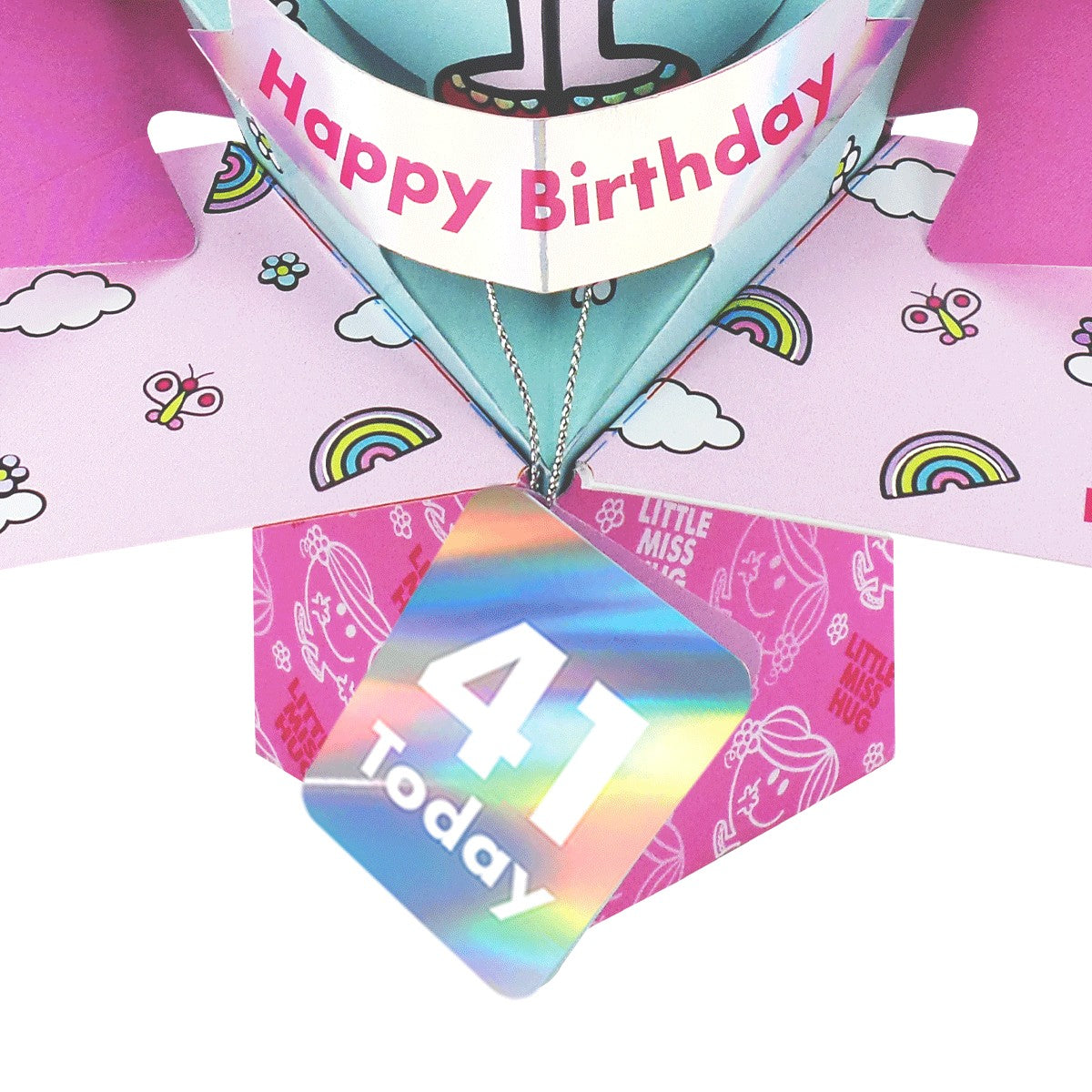 Mr. Men Little Miss Hug 41 Today 3D Pop Up 41st Birthday Card Keepsake For Her