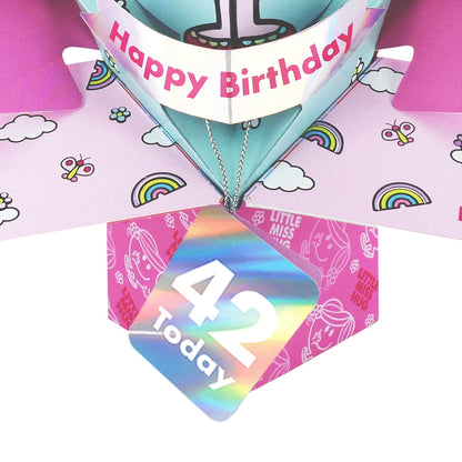 Mr. Men Little Miss Hug 42 Today 3D Pop Up 42nd Birthday Card Keepsake For Her
