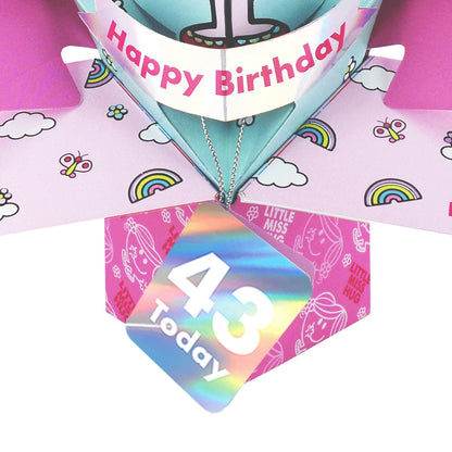 Mr. Men Little Miss Hug 43 Today 3D Pop Up 43rd Birthday Card Keepsake For Her