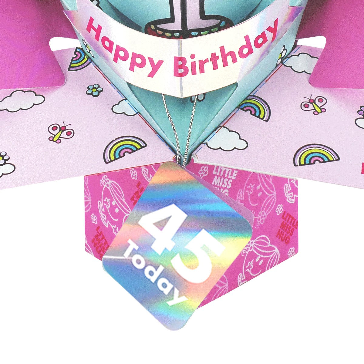 Mr. Men Little Miss Hug 45 Today 3D Pop Up 45th Birthday Card Keepsake For Her