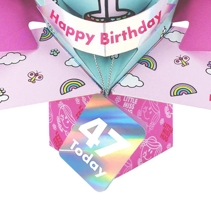 Mr. Men Little Miss Hug 47 Today 3D Pop Up 47th Birthday Card Keepsake For Her