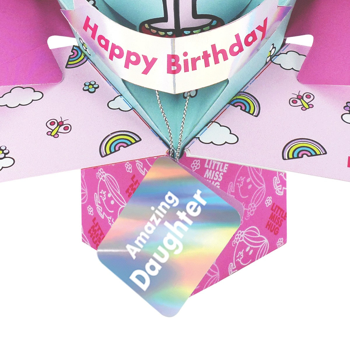 Mr. Men Little Miss Hug Daughter 3D Pop Up Birthday Card Licensed Keepsake Card