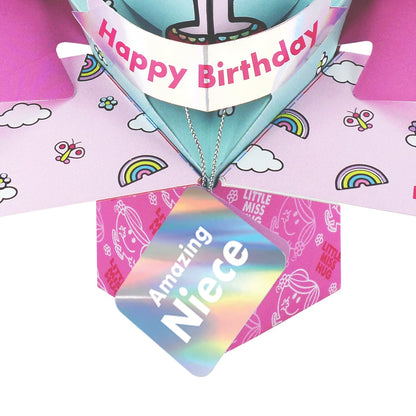 Mr. Men Little Miss Hug Niece 3D Pop Up Birthday Card Licensed Keepsake Card
