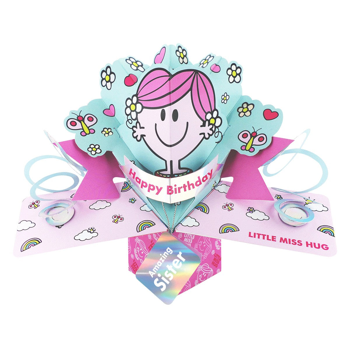 Mr. Men Little Miss Hug Sister 3D Pop Up Birthday Card Licensed Keepsake Card