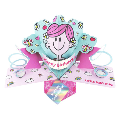 Personalised Mr. Men Little Miss Hug 3D Pop Up Birthday Card Licensed Character Card For Her