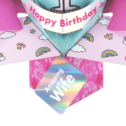 Mr. Men Little Miss Hug Wife 3D Pop Up Birthday Card Licensed Keepsake Card