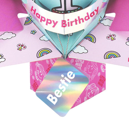 Mr. Men Little Miss Hug Bestie 3D Pop Up Birthday Card Licensed Keepsake Card