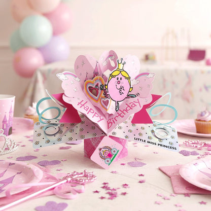 Mr. Men Little Miss Princess 3D Pop Up Birthday Card Licensed Card For Her