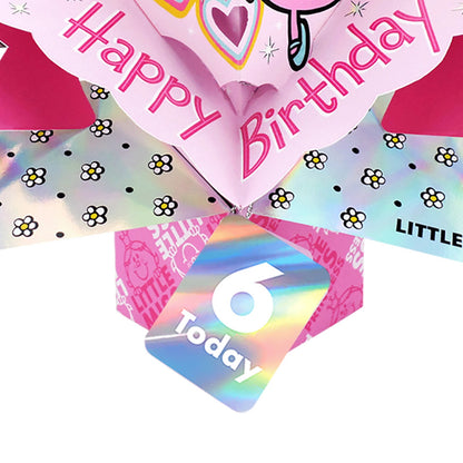 Mr. Men Little Miss Princess 6 Today 3D Pop Up Pink 6th Birthday Card For Her