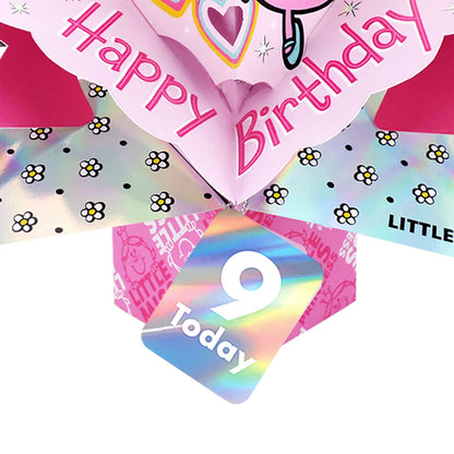 Mr. Men Little Miss Princess 9 Today 3D Pop Up Pink 9th Birthday Card For Her