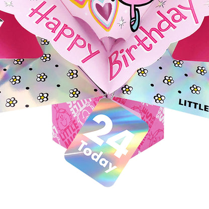 Mr. Men Little Miss Princess 24 Today 3D Pop Up Pink 24th Birthday Card For Her