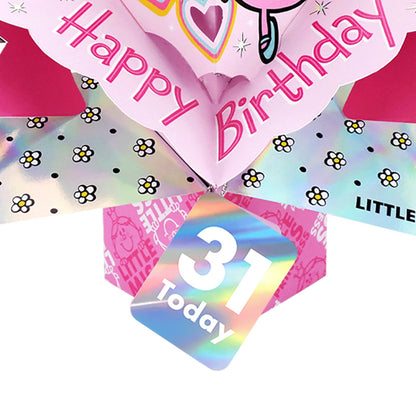 Mr. Men Little Miss Princess 31 Today 3D Pop Up Pink 31st Birthday Card For Her
