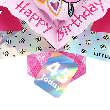 Mr. Men Little Miss Princess 45 Today 3D Pop Up Pink 45th Birthday Card For Her