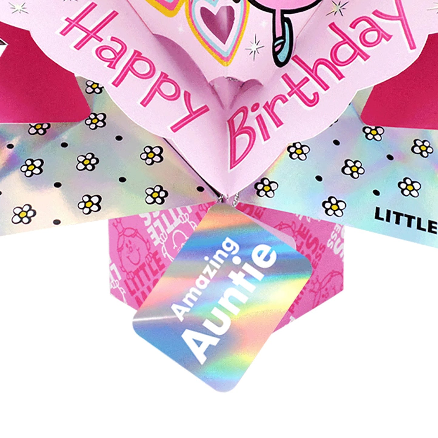Mr. Men Little Miss Princess Amazing  Auntie 3D Pop Up Birthday Card For Her