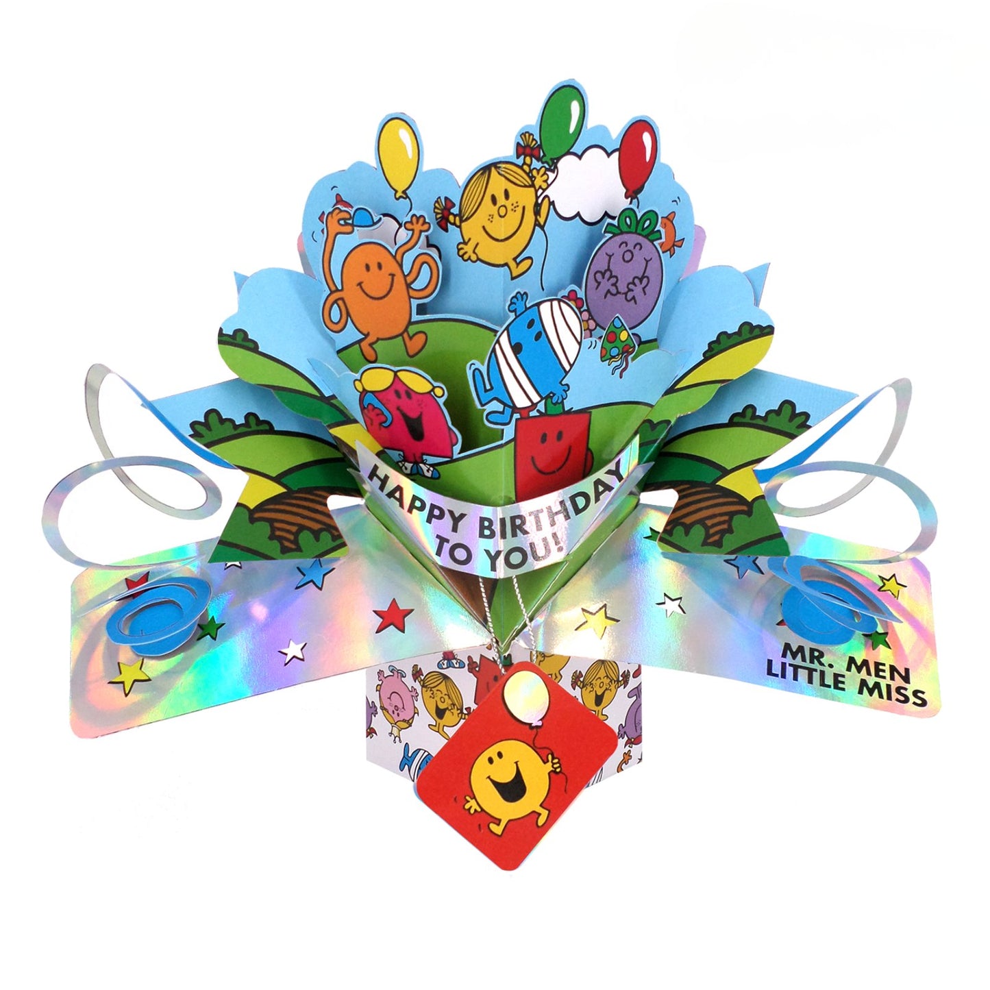 Personalised Mr. Men Little Miss Happy Birthday To You 3D Pop Up Card Licensed Character Card