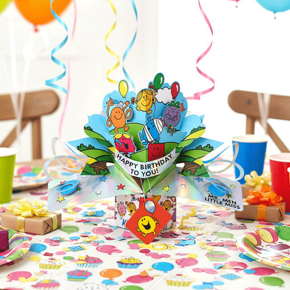 Personalised Mr. Men Little Miss Happy Birthday To You 3D Pop Up Card Licensed Character Card