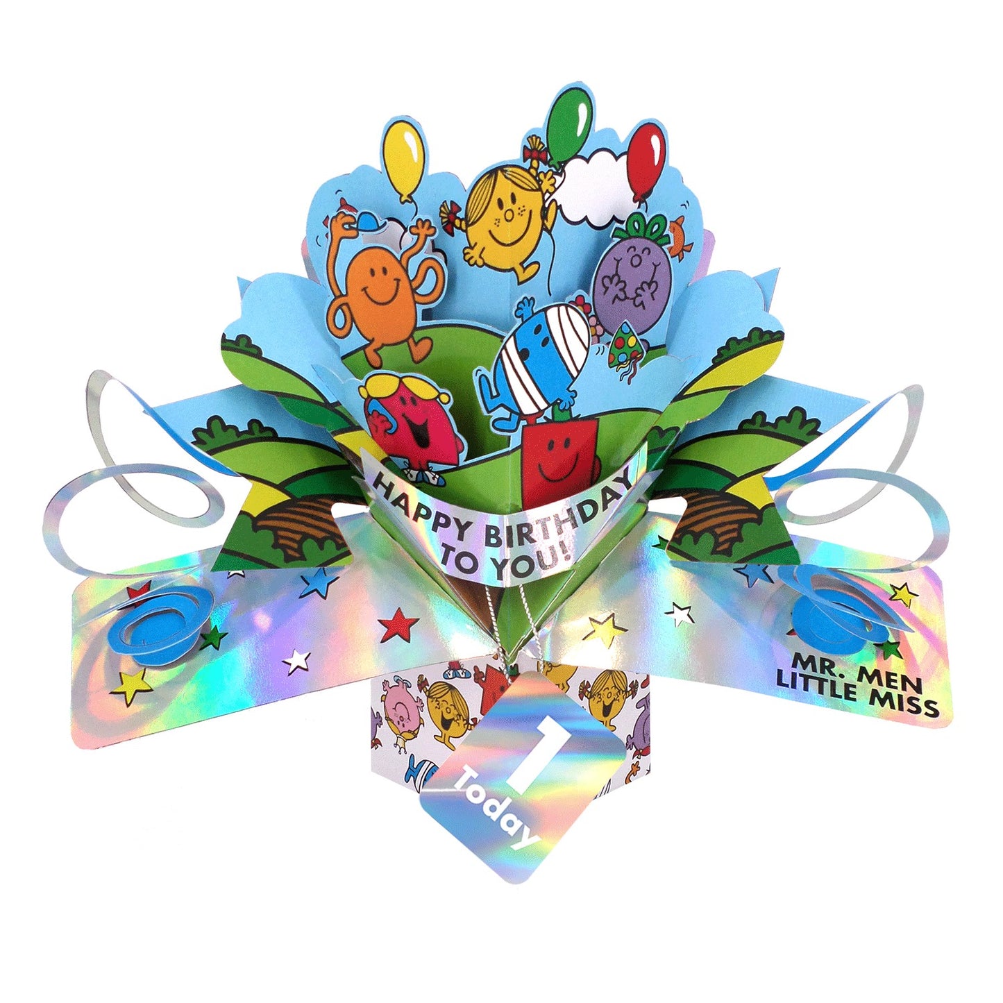 Mr. Men Little Miss Happy Birthday To You 1 Today 3D Pop Up 1st Birthday Card