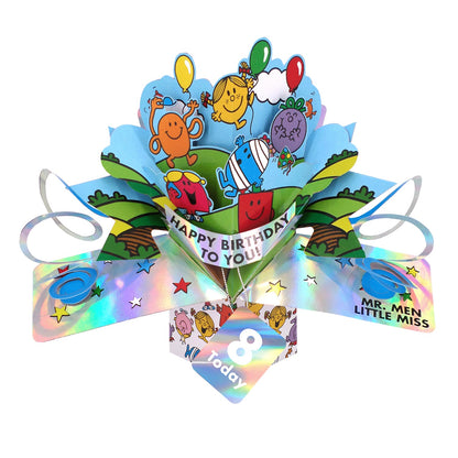 Personalised Mr. Men Little Miss Happy Birthday To You 3D Pop Up Card Licensed Character Card