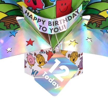 Mr. Men Little Miss Happy Birthday To You 12 Today 3D Pop Up 12th Birthday Card