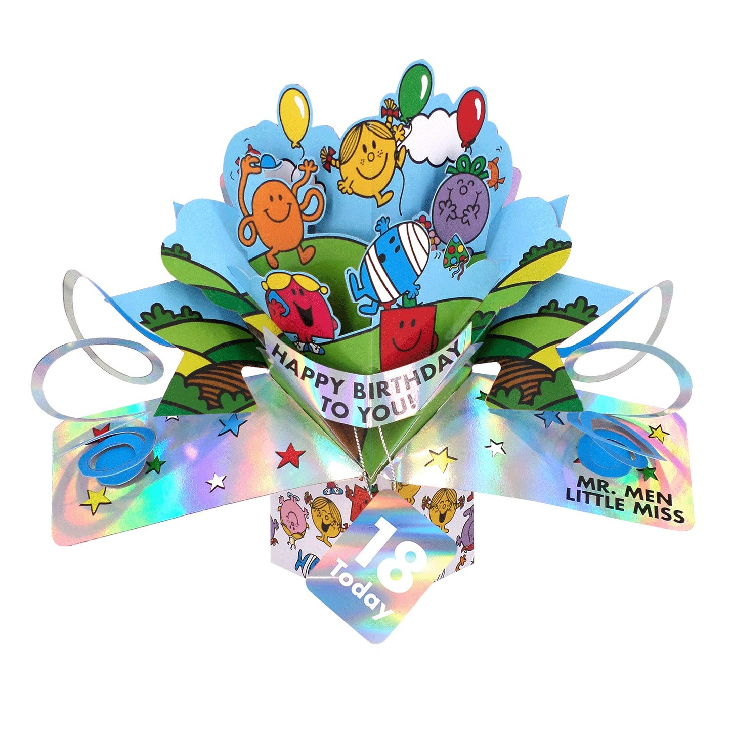 Mr. Men Little Miss Happy Birthday To You 18 Today 3D Pop Up 18th Birthday Card