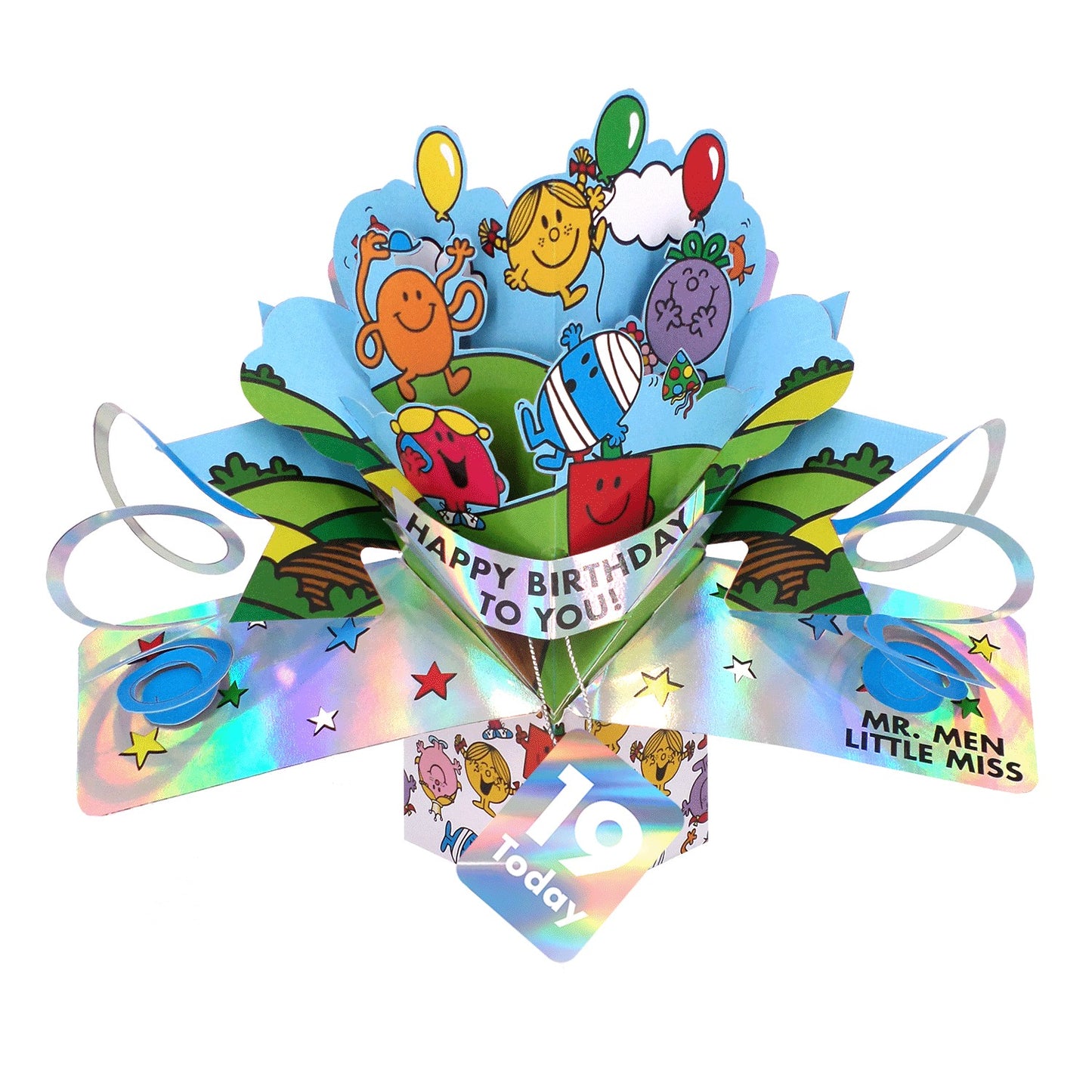 Mr. Men Little Miss Happy Birthday To You 19 Today 3D Pop Up 19th Birthday Card