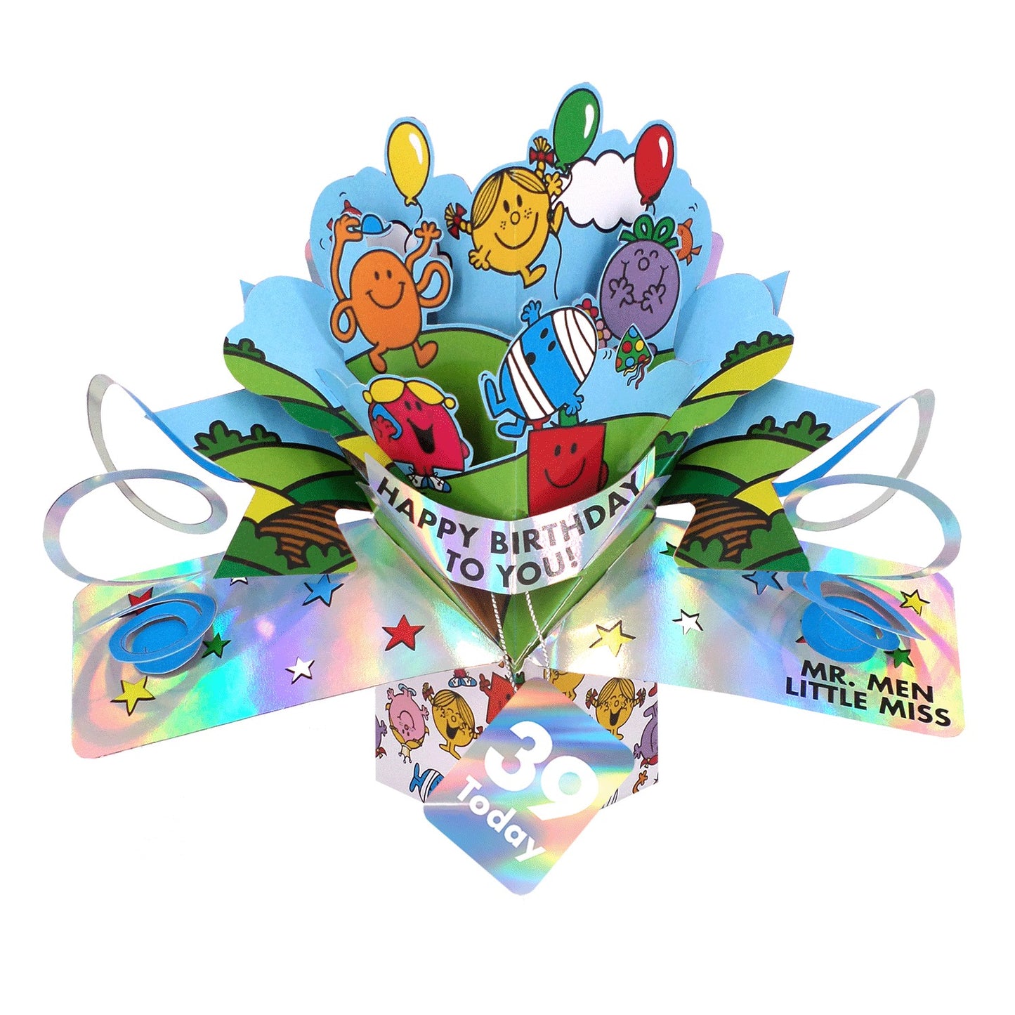 Mr. Men Little Miss Happy Birthday To You 39 Today 3D Pop Up 39th Birthday Card