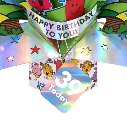 Mr. Men Little Miss Happy Birthday To You 39 Today 3D Pop Up 39th Birthday Card