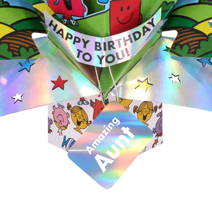 Mr. Men Little Miss Happy Birthday To You Amazing Aunt 3D Pop Up Birthday Card