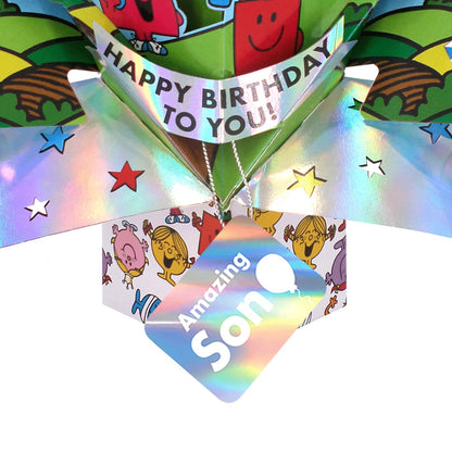 Mr. Men Little Miss Happy Birthday To You Amazing Son  3D Pop Up Birthday Card
