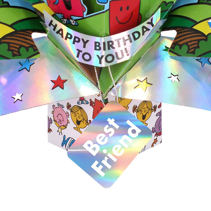 Mr. Men Little Miss Happy Birthday To You Best Friend 3D Pop Up Birthday Card