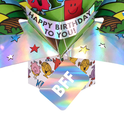 Mr. Men Little Miss Happy Birthday To You BFF 3D Pop Up Friend Birthday Card