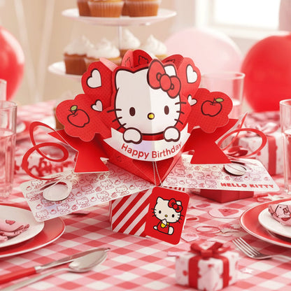 Hello Kitty 3D Pop Up Birthday Card Licensed Character Keepsake Card For Her