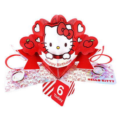 Hello Kitty 3D Pop Up 6th Birthday Card Cute 6 Today Keepsake Card For Her
