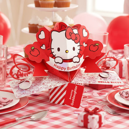 Hello Kitty 3D Pop Up Goddaughter Birthday Card Cute Keepsake Card For Her