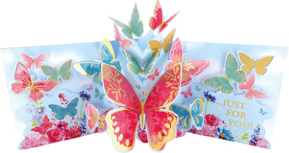 Beautiful Birthday Wishes Colorful Butterfly Bliss! 3D Pop Up Birthday Card