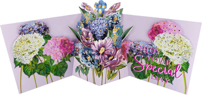 Happy Birthday Wishes Foral Bouquet 3D Pop Up Birthday Card